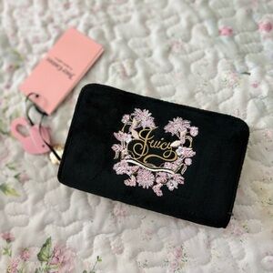 Juicy Couture Cream Bi-Fold Wallet with Pink ID Window and Gold Script